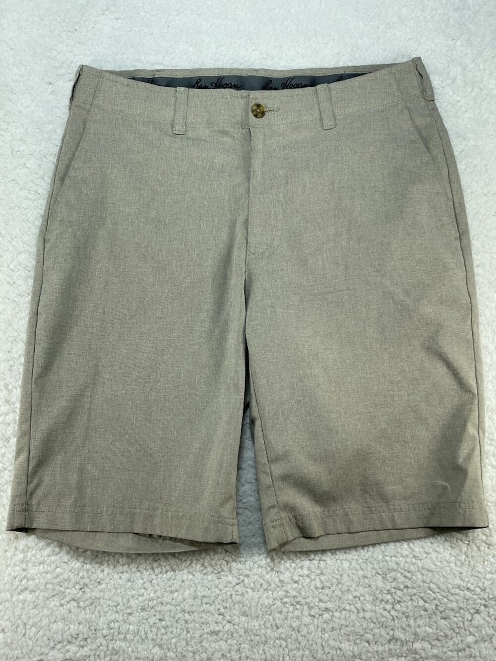 Ben Hogan Performance Golf Shorts Mens Size 33 Tan Deep Pockets 32x10